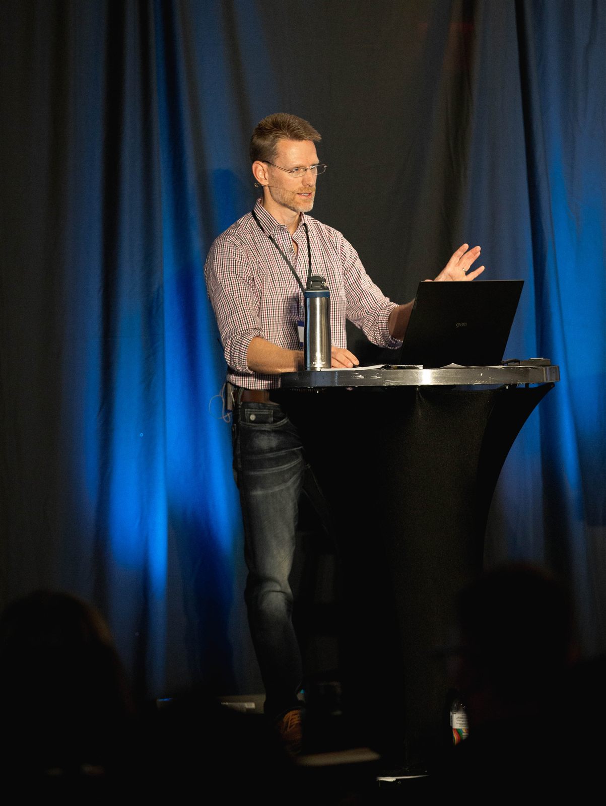 Craig Drummond presenting to a live audience